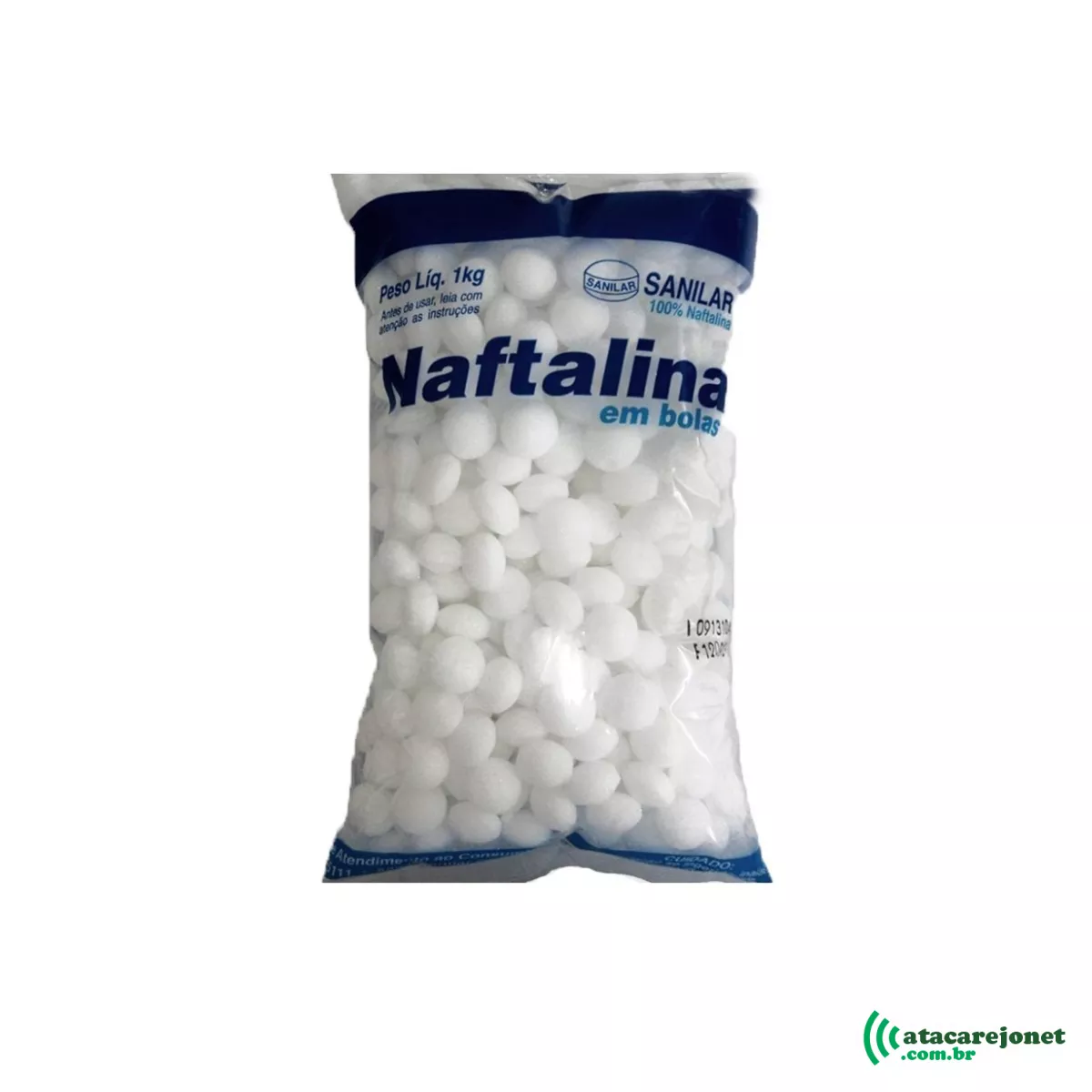 Naftalina em Bolas Branca Embalagem 1Kg - Sanilar