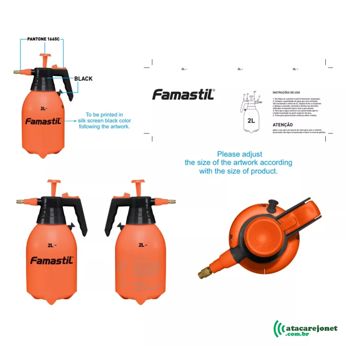 Pulverizador Compressão Prévia 2 litros - Famastil