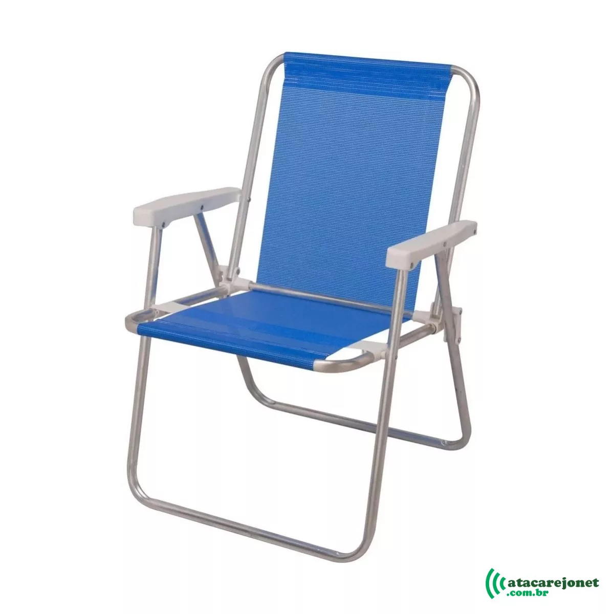 Cadeira Alumínio Alta Dobrável 110kg Sannet Azul - Mor