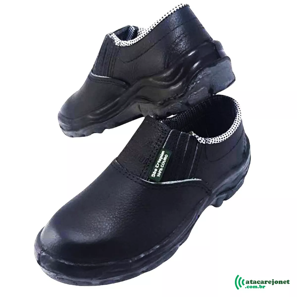Sapato Elástico Lateral Vaqueta Preto N° 44 - São Crispim