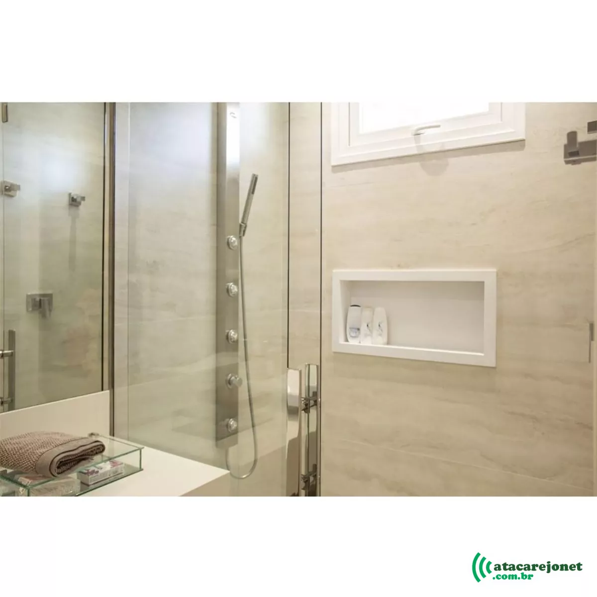 Nicho Banheiro Embutir 30x60cm Plástico Branco - Metasul