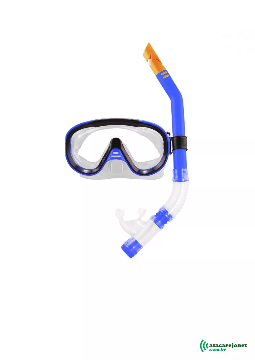 Kit Mergulho Snorkel Play Azul com Sacola - Albatroz