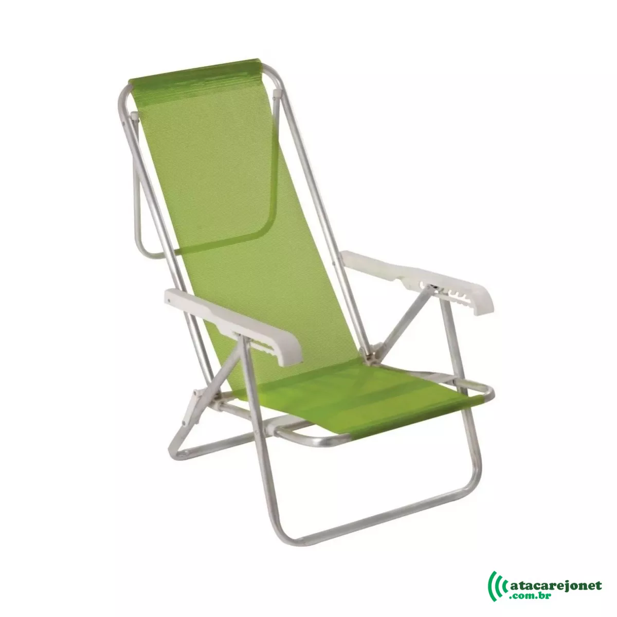 Cadeira Alumínio 8 Posições Dobrável 90 kg Sannet Verde - Mor