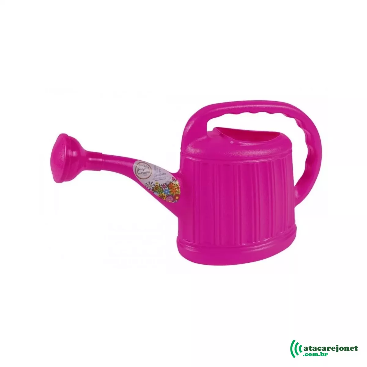 Regador Plástico Jardineiro Rosa com Crivo (Bico) 6 litros - Metasul