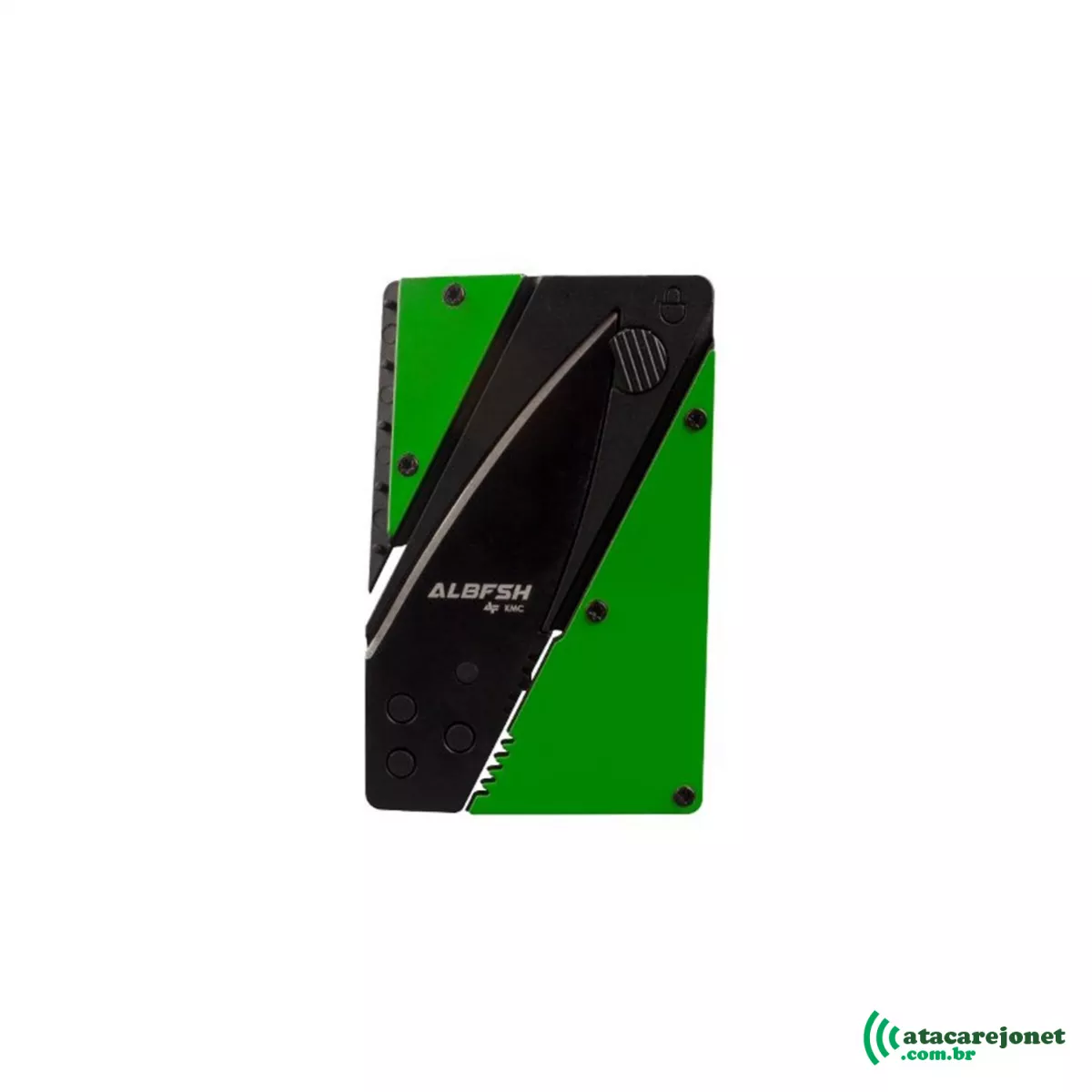 Faca Cartão Tático Inox 14,5cm KMC Green - Albatroz