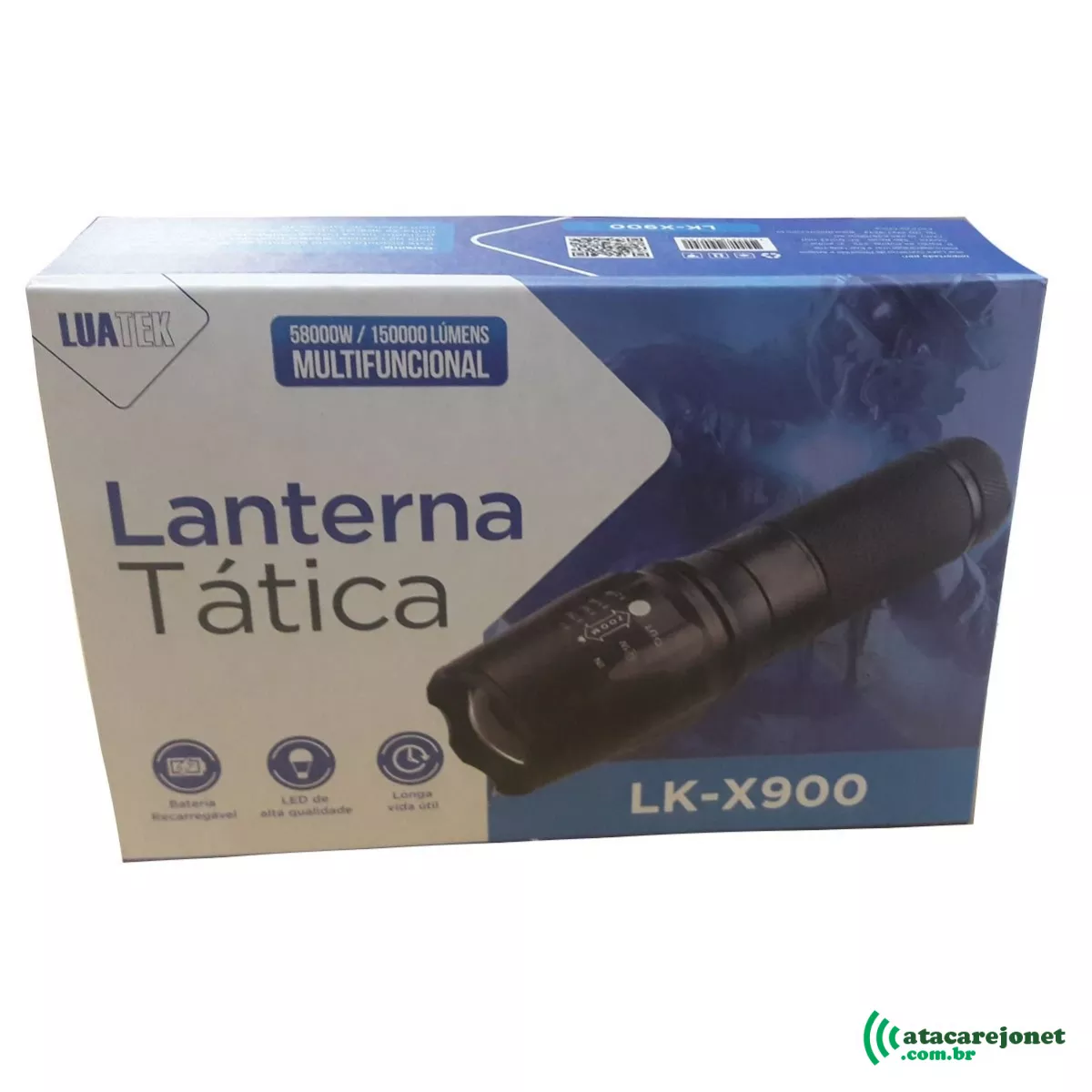Lanterna Tática Led Recarregável LK-X900 - Luatek